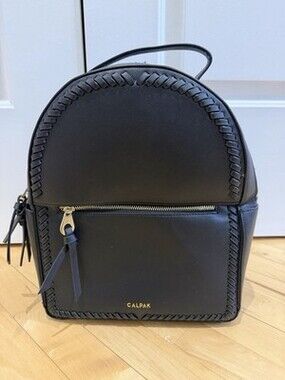 Calpak Kaya 15-inch Laptop Backpack Black Gold Trim With Dust Bag EUC